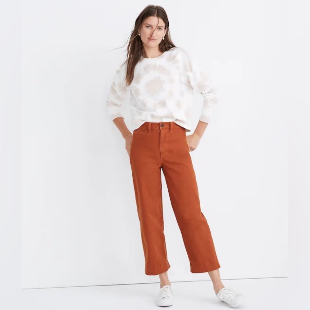 Madewell Slim Emmett Wide-Leg Crop Pants in Warm Nutmeg | Size 24